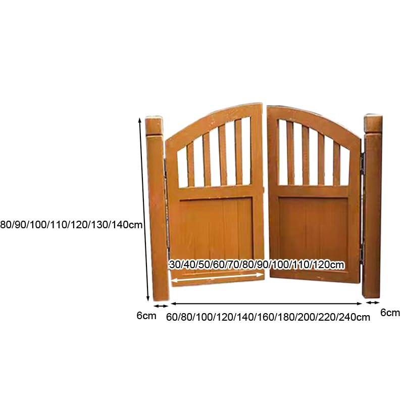ge Karbonizowana drewniana brama ogrodowa - podwójne drzwi patio i ogrodzenie podwórka (60 x 90 cm) - stylowa dekoracja zewnętrzna wolnostojące wejście do ogrodu - i elegancki design