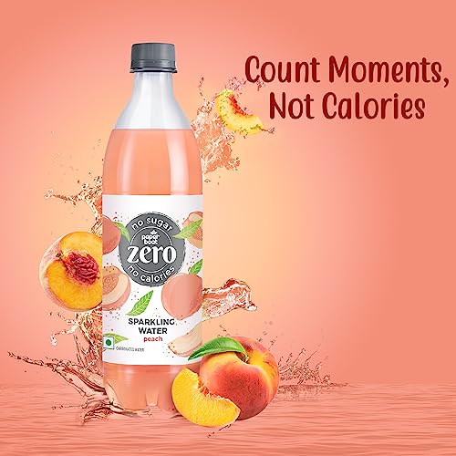Image of Paper Boat Zero Peach Sparkling (Fizzy) Water - Pack of 3, 600 ml Each | Zero Calories, Zero Sugar Drink | Sugar Free | Flavoured Carbonated Water | No Aspartame