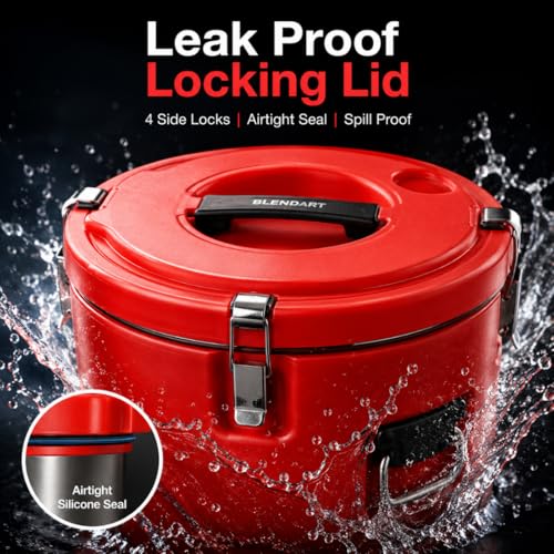Image of BLEND ART Insulated Food Storage Container for Hot & Cold Food BPA Free SS Thermal Food Barrel with Locking Lid Leak Proof Catering Food Carrier for Hotels, Restaurants & Tiffin Service (40 Lt)