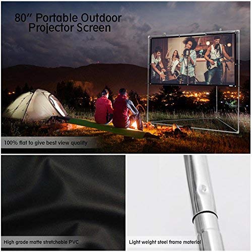 Pantalla portátil para proyector Pyle 84 pulgadas blanca mate miniatura 2