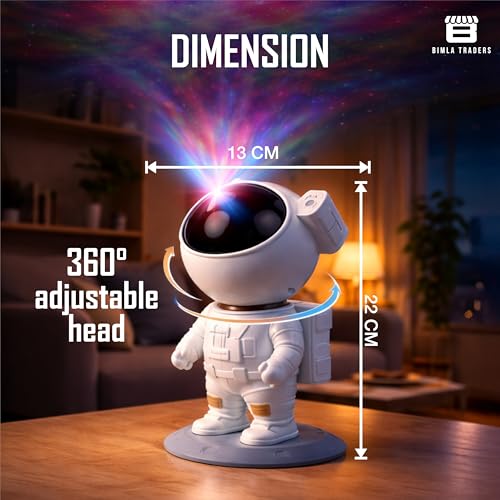 Image of Astronaut Galaxy Projector Lamp | Space Theme Light Projector for Bedroom, Kids & Home Decor | Adjustable Lighting & Remote Control. Pack of 1 (PL001)