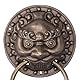 Antiker Bronze Löwen Türgriff, 14 x 9,8 cm Runde Chinesischer Klassischer Löwenkopf Türklopfer Retro Messing Tür Griffe für Doppeltür, Holztür, Innenhof, Heimdekoration