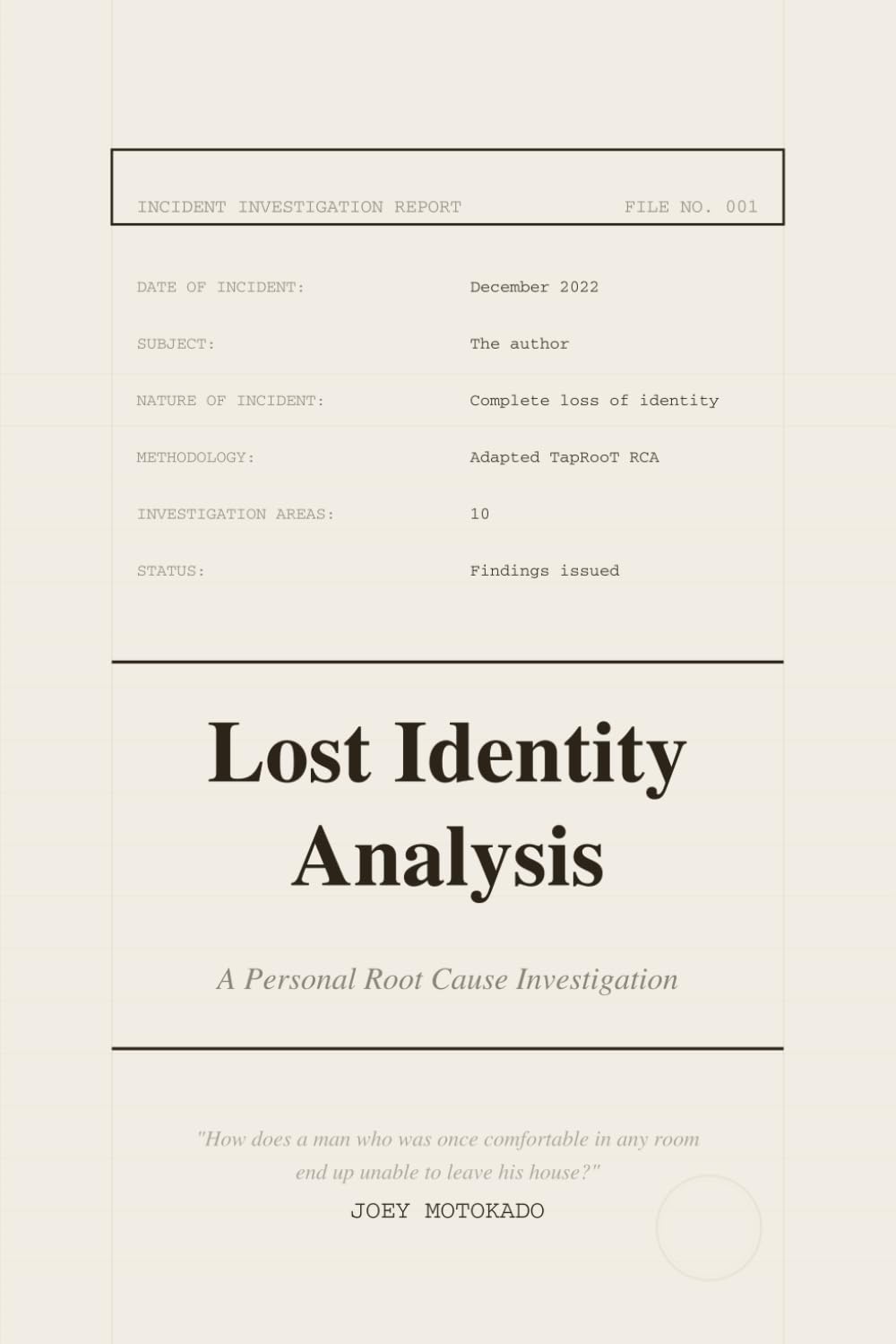 Lost Identity Analysis: A Personal Root Cause Investigation
