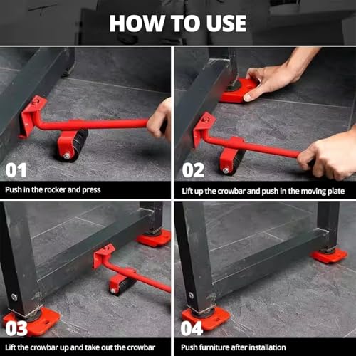 Image of Furniture Lifter & Mover Tool Kit | 4 Pcs Sliding Pads with 360 Rotatable Design, Heavy Furniture Shifter for Sofa, Bed, Table & Home Rearranging | Pack of 1