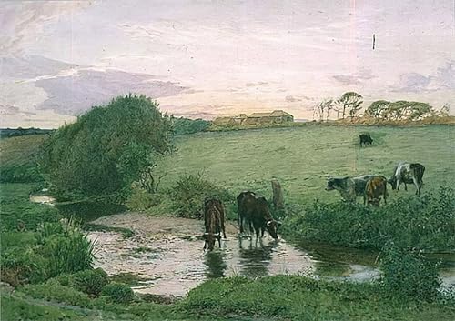 Cuadro pintura mural St Mawgan Cornwall por Edward Frederick Brewtnall lienzo de salón