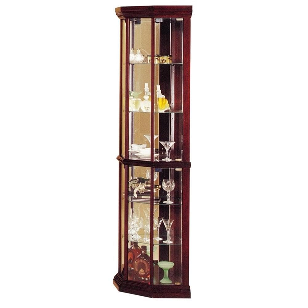 Acme Huxley Corner Curio Cabinet in Cherry