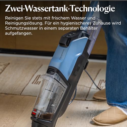 BISSELL CrossWave EdgeFind, Staubsauger mit Wischfunktion, leistungsstarke Reinigung von Verschmutzungen durch Haustiere, Nasssauger mit ZeroGap-Tech, Waschsauger, verschiedene Oberflächen, 4159N