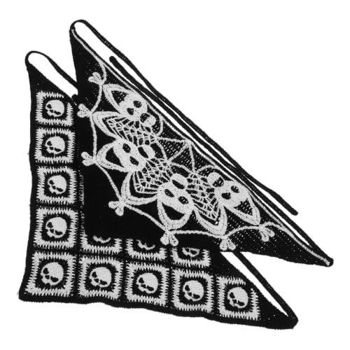 Pañuelo triangular de crochet negro KALLORY para un disfraz gótico rápido y elegante
