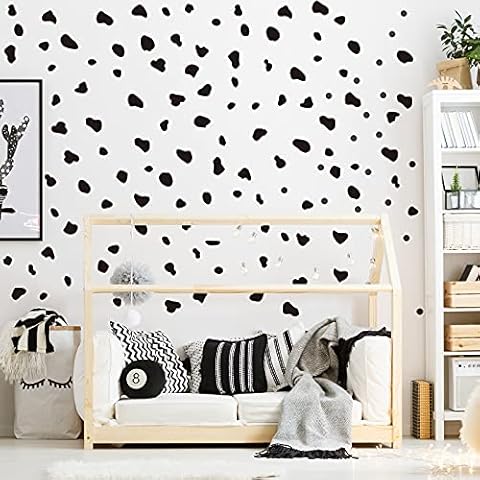Tenare Black Polka Dot Wall Stickers Cover