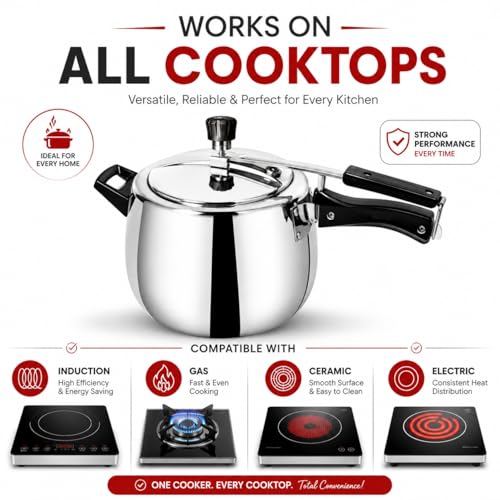 Image of Omichef Triply Stainless Steel Pressure Cooker Inner Lid | 3 Litre | ISI Certified, Induction & Gas Stove Compatible | Rust-Free, Durable & 100% Toxin Free