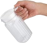 Acrylic Plastic Pitcher 800ML Transparent Juice Jug Break Resistant with Lid Handle for Storing Water Milk Tea Lemonade for Home Office Picnic Outdoor Use