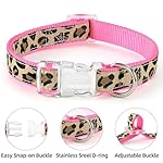 Mile High Life Leopard Dog Harness Collar Leash Set, Adjustable No Pull Dog Halter Harness for Small Breed Dogs, Easy Control for Training Walking (Pink, M Chest 15"-21", Neck 13"-17") - Image 3