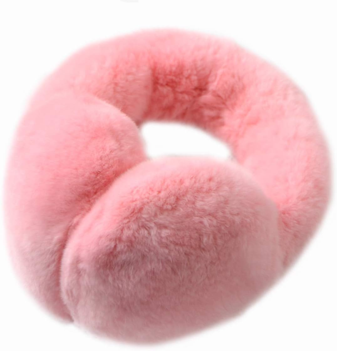 Winter Earmuffs Women Genuine Rex Rabbit Hair Ear Cover with Adjustable Headband Outdoor Warm