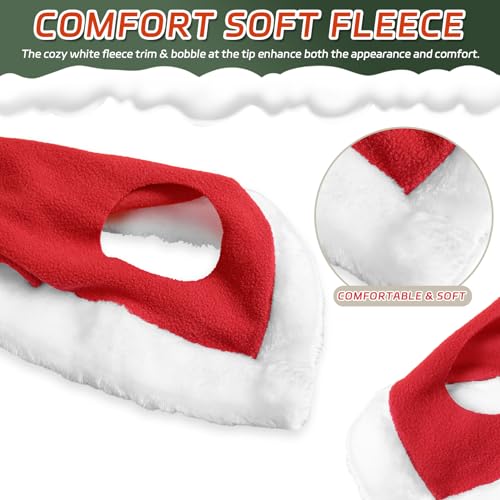 Image of Santa Hat for Horse Equestrian Christmas Holiday Fleece Cap with Jingle Bell,Pet Costumes Christmas One Ear Slip On