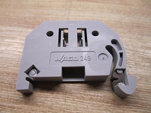 WAGO 249-116 249 Series, 6 MM Wide, DIN Rail Mount, END Stop, for USE with Terminal Blocks, Gray, SCREWLESS