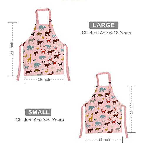 Delantales para niños Jennice House de algodón con correa ajustable de cuello para mini chef 4