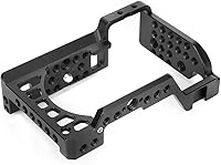 ACOUTO Aluminum Camera Cage Stabilizer for Sony A6000 A6100 A6300 A6400 A6500 - Lightweight CNC Machined with Cold Shoe & Threaded Holes