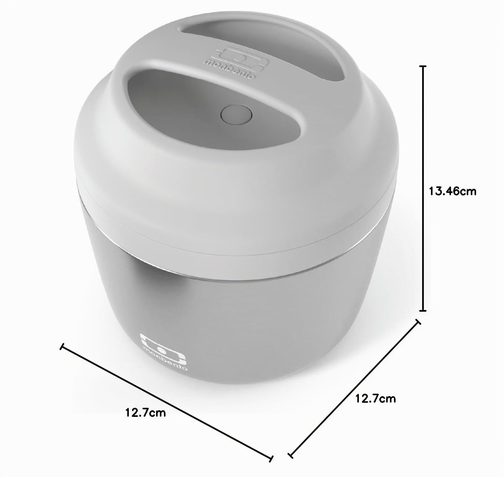 monbento - MB Element Silver lunch box isotherme gris - Boîte bento qui garde votre repas chaud - sans BPA - durable et sûre