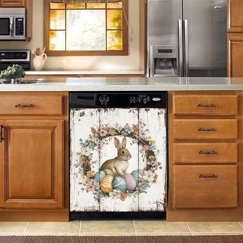 Image of BVBOX Dishwasher Magnet Cover 23 inchx26 inch, Reusable Magnetic Refrigerator Covers, Decorative Magnets Cover Fridge Door Skin Panel Stickers for Home Kitchen Appliance