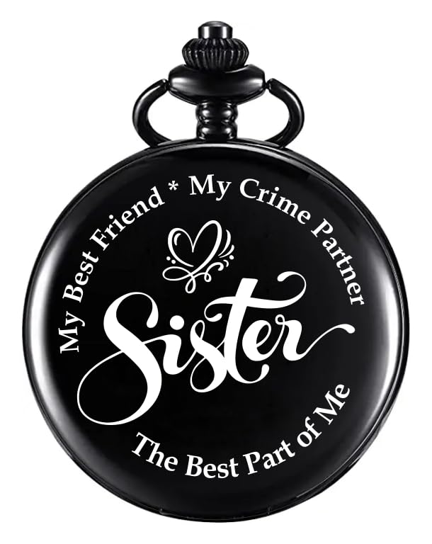 Image of Vintage Gandhi Style Pocket Watch with Engraved Designs & Messages Royal Black Analog for Men Women & Kids Includes Key Ring for car or Bike Keys Ideal Gift