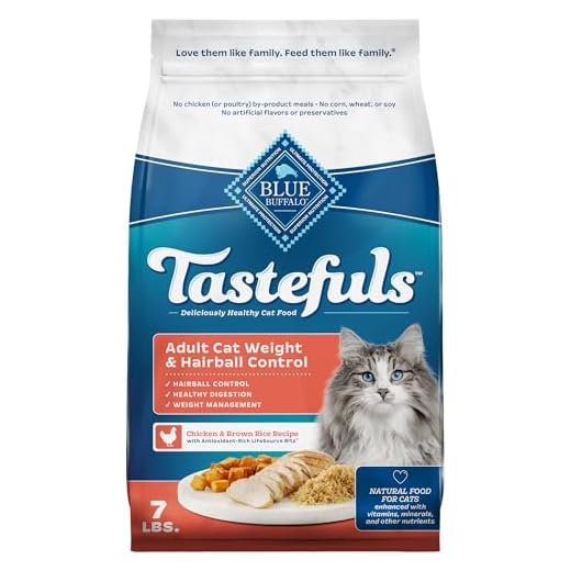 Blue Buffalo Tastefuls Weight & Hairball Control Natural Adult Dry Cat Food, Chicken, 7lb bag