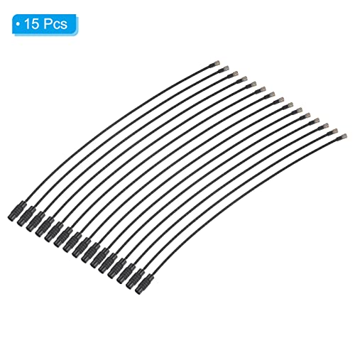 PATIKIL 6 Inch Length Wire Keychain Cable, 15 Pack Titanium Steel Key Ring Loop for Outdoor Hiking Sport Black - Image 3