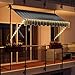 Produktbild Swing & Harmonie Markise mit LED Beleuchtung - Gelenkarmmarkise - Sonnenschutz - Markisenabdeckung - Klemmmarkise für Balkon und Garten (300x150, grau/Weiss)