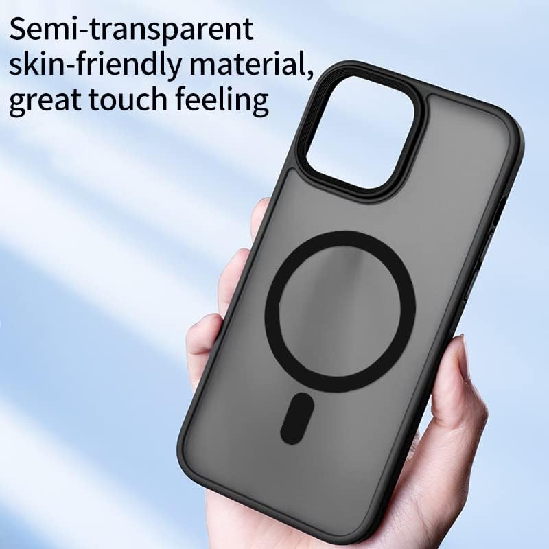 Magnetic Case for iPhone 11 Case [10FT-Grade Drop Tested & Compatible with MagSafe] Translucent Anti-Fingerprint Anti Shockproof Protective Shell 6.1 Inch, Black