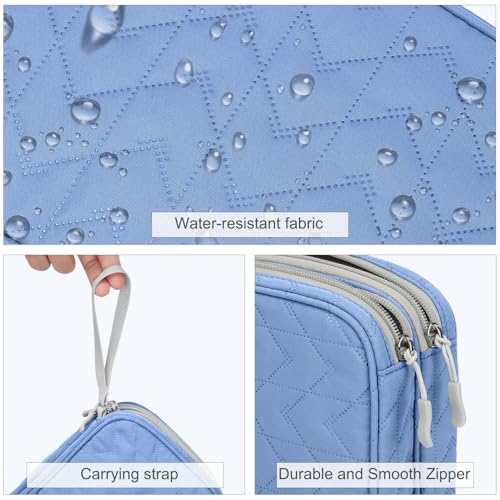 Image of FYY Electronic Organizer, Large Travel Cable Organizer Bag Pouch Electronic Accessories Carry Case Portable Waterproof Double Layers All-in-One Storage Bag for Cable, Cord, Charger, Pattern Blue