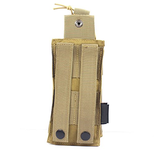 Rocotactical Tactical Radio Pouch - 1000D Nylon Tactical Molle Two Way Radios Holder Case For Walkie Talkies (Tan) #TOP4