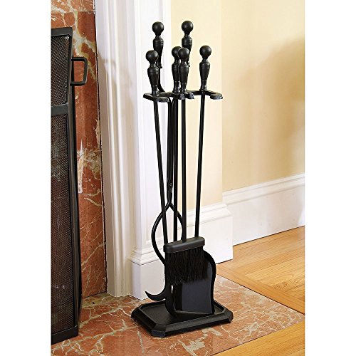 Minuteman International Plymouth 5-Piece Fireplace Tool Set, Rectangular Base #TOP1