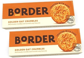Border Biscuits Golden Oat Crumble, Made with Rolled Oats & Natural Ingredients, Deliciously Cumbly & moreish Crunchy Oaty Biscuits, Perfect Food Gift for Biscuit Lovers 150g each pack Pack of 2