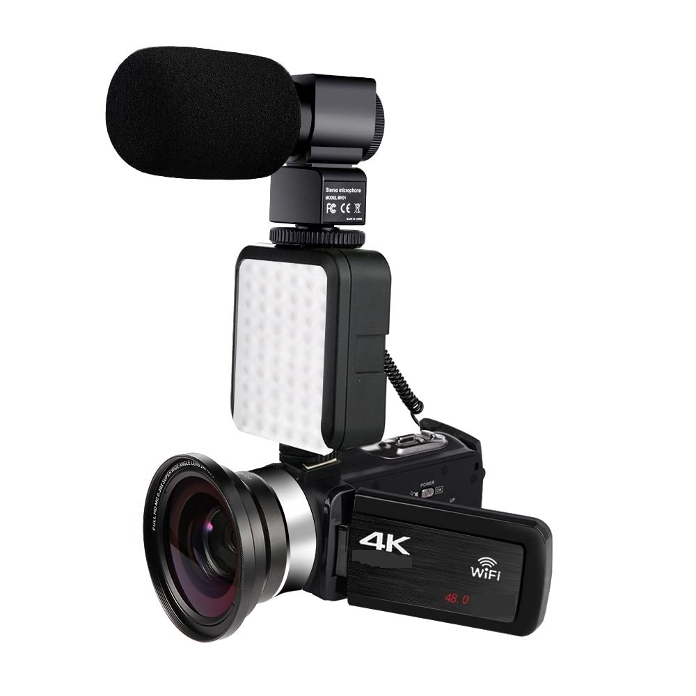 CVFRDD 4K UHD Digital Video Camera For Vlog 18X Camcorder Live Streaming Camera Rotate LCD Touch Screen 48MP Recorder(32G SD Card,NA-U600-LT)