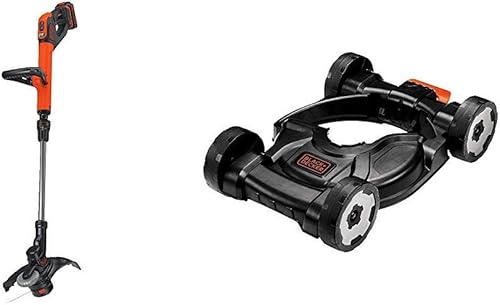 BLACK+DECKER Cortadora/bordeadora de hilo de 20V MAX de 2 velocidades con cortacésped de cubierta extraíble para cortadora de hilo (LST522 y MTD100)