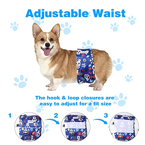 Syeenify Dog Diapers Male 3 Pack,Dog Belly Bands For Small Medium Large Dogs,Highly Absorbent Washable Reusable Dog Wraps,Leak Proof Puppy Diapers #TOP4