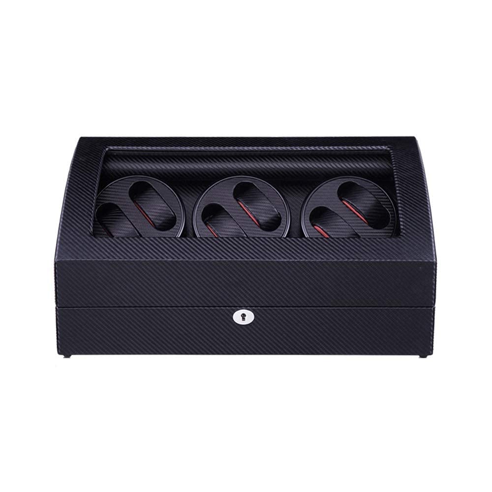 QUSYZD Watch Watch Winder Box for 6 Watches + 7 Storage, 4 Rotation Modes, Wood Shell Piano Paint Exterior, Quiet Motors,C