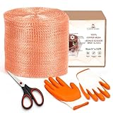 Californistan Copper Mesh Rodent Control, 5in x 52ft- Rustproof Copper Mesh Roll for Rodent, Bat & Snail - Perfect for Hole Blocking, Gardening & Sealing Water Opening - Plus Bonus Scissor & Gloves