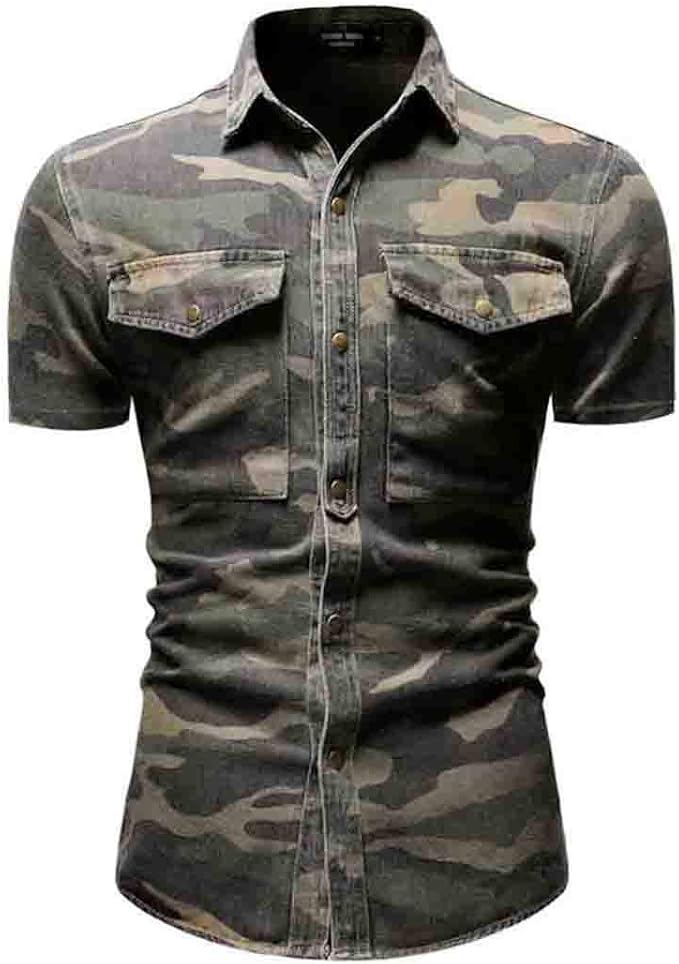 camo denim shirt mens