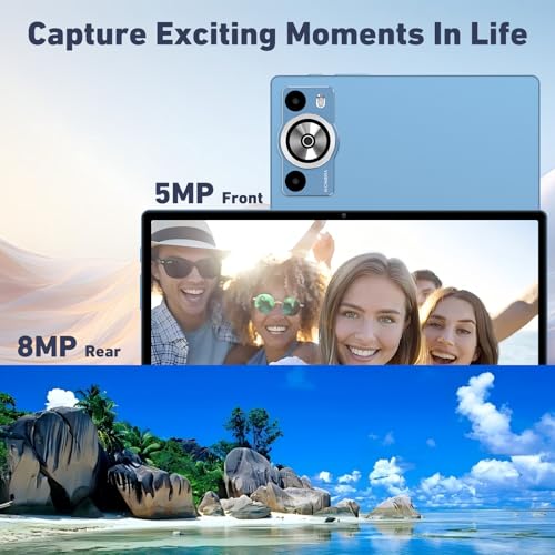 2026 Tablet 10 Inch Android 15 with Gemini AI, 30GB RAM+128GB ROM(TF 2TB), GMS, 8000mAh, Face ID, Octa Core 2.0GHz/BT5.0/GPS/Widevine L1/8MP+5MP/Widgets/5G WiFi Tablet with Keyboard & Mouse - Blue - Image 6