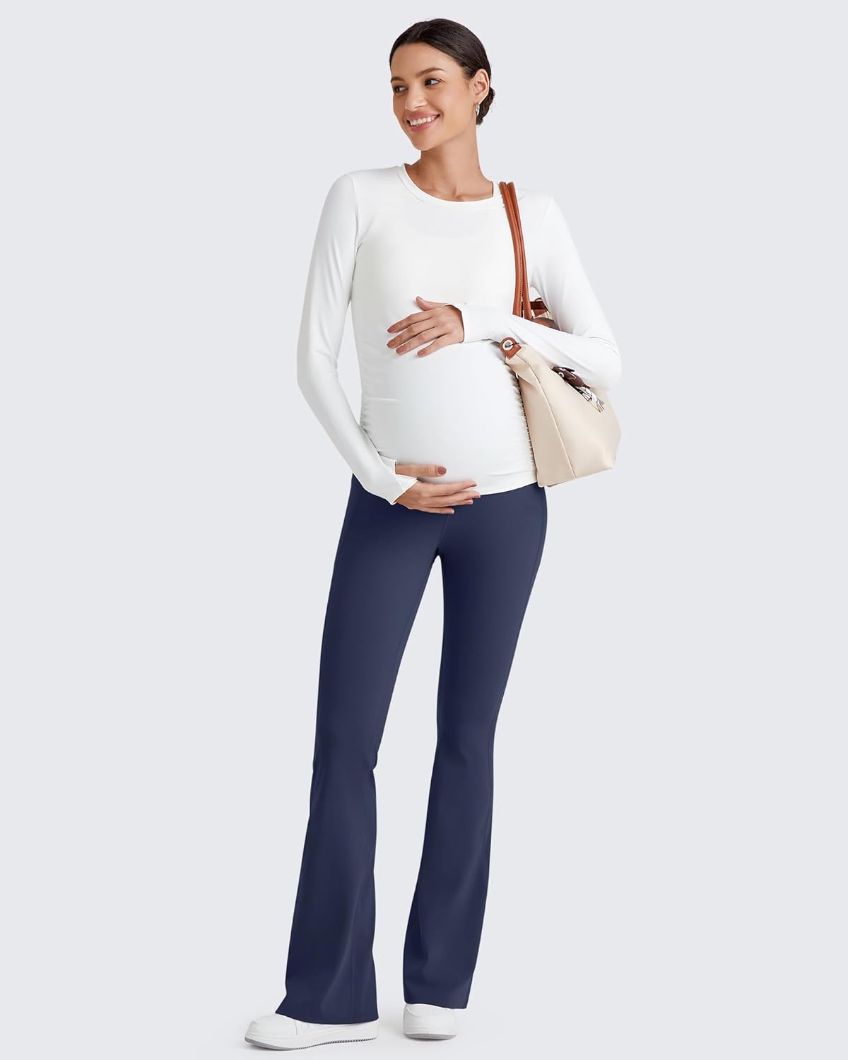 G4Free Women's BareFeel Maternity Flare Leggings - Image 2