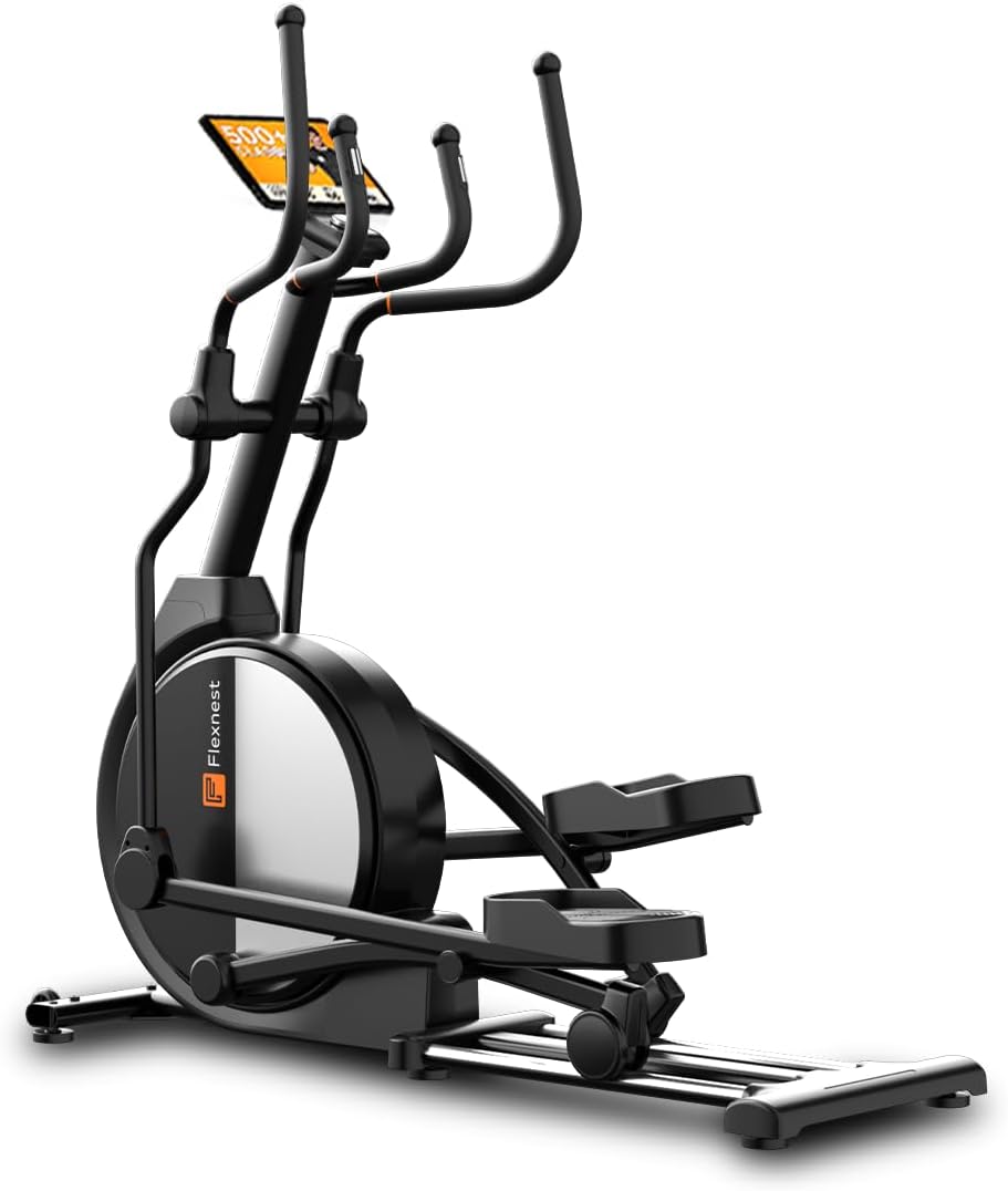 Flextrainer Plus Smart Bluetooth Enabled Elliptical Cross Trainer with in-Built Display, 10kgs Flywheel, Max Weight: 120kg for Home Gym Workout - Black