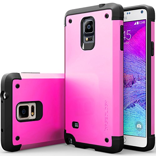 Galaxy Note 4 Case, Caseology [Sleek Armor Series] Slim Fitted Hard Exterior Metallic Shell for Samsung Galaxy Note 4 (2014) - Magenta Purple