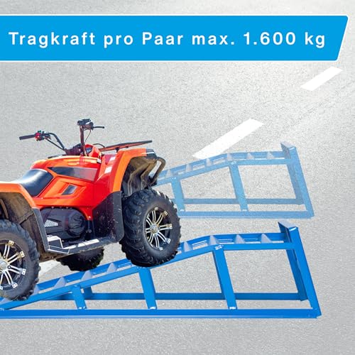 cartrend PKW Auffahrrampen-Set, bis 225 mm Hebebühne Kfz Rampe Auffahrbock Hebeplattform mit Überfahrschutz, 2 Stück