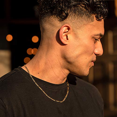 LIFETIME JEWELRY 4mm Figaro Chain Necklace 24k Gold Plated for Men Women & Teens3