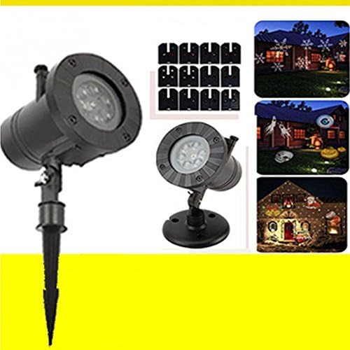 Outdoor Waterproof Pattern Lamp Lianshi 12 Kinds of Exchangeable Pattern Snowflake Projection Lamp LED Card Lawn Lamp Garden Lamp with Remoter Control