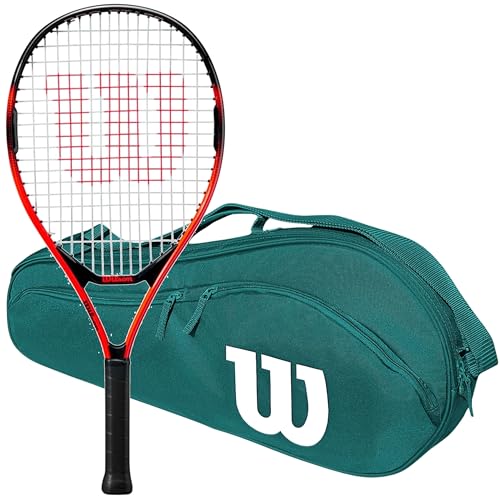 Wilson Pro Staff Precision 23 Inch Jr Tennis Racquet Bundled w a Wilson Advantage 2.5 Tennis Bag (Green)