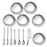 Star Ausstechformen Geburtstagsfeier Kuchen Utensilien: Edelstahl Kuchen Utensilien Kuchen Schneidewerkzeug Set Kuchengabel und Tortenheber Kuchenteller KitcheSpeise Utensilien Silber Küchengeräte