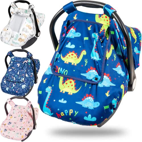 Image of Car Seat Cover Baby, Minky Baby Car Seat Cover, 3 in 1 Carseat Sover for Winter, Winter Carseat Cover for Baby with Storage Bag…