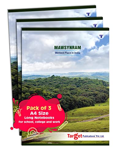 A4 Size Long Notebooks for Students | Single Line Ruled 140 Pages in Each | Soft Cover, 21 cm x 29.7 cm Approx | GSM 57 | Useful for School, College & Office | Set of 3 | Mawsynram