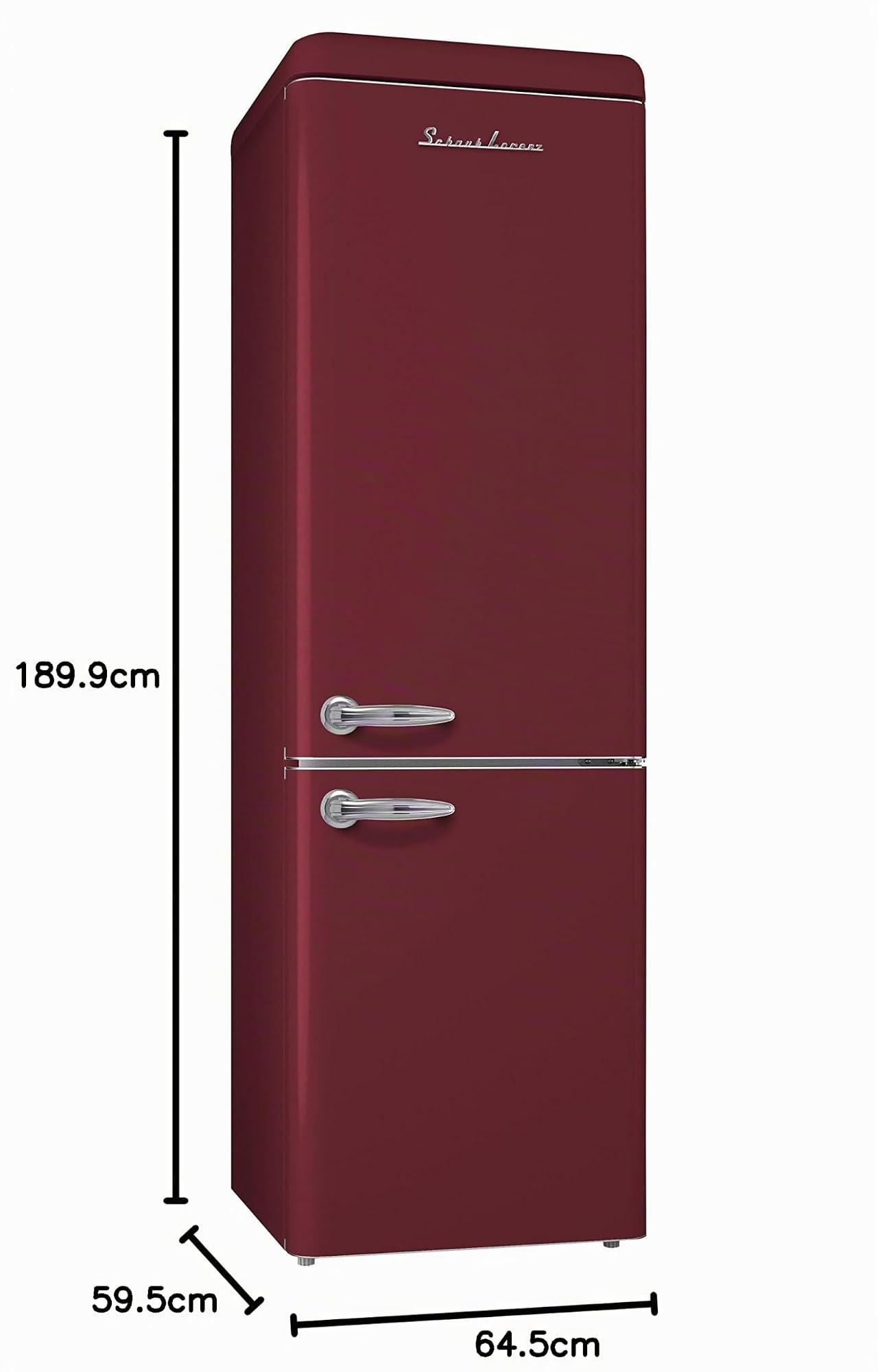 PKM SL300R CB Réfrigérateur/Congélateur/A++ / 189,9 cm de hauteur / 208,05 kWh/an/réfrigérateur de 209 L/congélateur de 91 L/dégivrage automatique dans le réfrigérateur/bordeaux